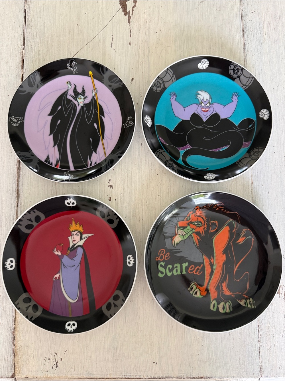 Disney Villains 6” Appetizer Plates Set of 4